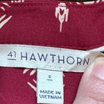 41 Hawtin Red White Long Sleeves Button Down Geometric Design Shirt Dress Sz S Photo 10