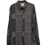 Cheap Monday  black white houndstooth plaid long sleeve size‎ M *read Photo 0