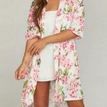 Show Me Your Mumu  Robe Brie Pink and White Floral Design Photo 0