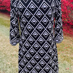 White House | Black Market  Black and White Geometric Print Sheath Dress Size M Photo 0
