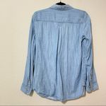 Talbots  Ruffled Chambray Button Down Shirt Womens S Coastal Grandma Western Top Photo 8