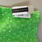 BP Halter Crop Top Neon Green Frosty Follard Floral Print Casual Neutral Photo 5