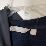 Athleta  ribbed sleeve navy knit full zip asymmetric hoodie jacket size Medium Photo 2