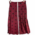 Vintage Lord & Taylor Skirt 4 Red Black Houndstooth Horse Pleated Equestrian 90s Photo 8