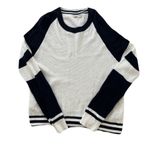 Faherty Navy and White Crew Neck Sweater Casual Activewear Size Large Beach Photo 0
