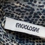 60s/70s VTG Favolosa! Silk Sheer Neck Scarf Cheetah Pattern Cream Gray Black Tan Photo 3