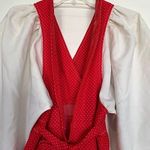 One Piece Vintage Rare 60s Jumpsuit Romper Zip Up Womens Red & White Wide Leg XS Photo 9