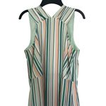 Ann Taylor Green and Blue Halter Striped High Neck Midi Sundress Size 10 Photo 2