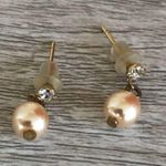 Loft Ann Taylor Womens  Stone Pearl Drop Earrings Photo 2