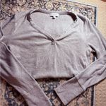 P.J. Salvage  Gray Ribbed Pajama Top Photo 0