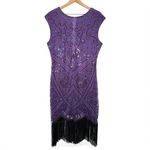 NWT Beaded 60s Flapper Style Dress Sequins Fringe Size M Photo 5