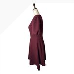 Gal Meets Glam Gal Meets Glam Dress Women 4 Burgundy Kristen Ribbed Knit Fit and Flare Mini Photo 5