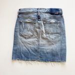 MOTHER Floral Embroidered Distressed Jean Skirt Size 26 Blue Photo 2