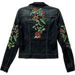 Driftwood  Sundance Denim Trucker Jacket Floral Embroidered Western Boho Medium Photo 3