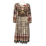 Anthropologie Far Fields Beaded Midi Dress Bhanuni by Jyoti size 2 Cream Photo 3
