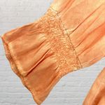 Spense Boho Blouse XL ๐งก Sweet Citrus Crochet Split Neck Ruffle Sleeve NWOT Orange Photo 8