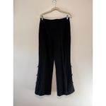Escada Black Wide Leg Lace Bow Trim Pant Size 40 Photo 1