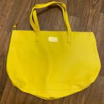 Joy Mangano Womens Bright Yellow Real Leather Tote Bag Purse 12”H X 18”W X 4” Photo 0