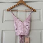NWT Satin Tie Cami Top adjustable Pink Photo 0