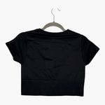 Aerie Offline By  Black Cropped Short Sleeve Workout Top Crew Neck Medium Photo 1