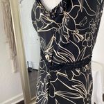 INC Romantic Goth Black Cream Floral Silk Midi Maxi Lace Trimmed Slip Dress 2 XS Photo 3