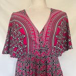 London Times Y2K Babydoll Dress Sz 6 Festival Indie Boho Geometric Retro Bold Photo 1
