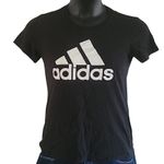Adidas Women's Black Logo Graphic T-Shirt – Size Small Petite Photo 1