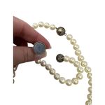 Heidi‎ Daus Pearl tassel Necklace set Silver Tone Magnetic Clasp White Photo 1