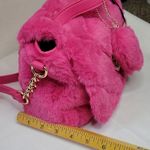 Juicy Couture Les's Get Cozy Crossbody Pink Flash Faux Fur Photo 9