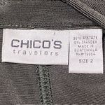 Chico's Chico’s Travelers Olive Slinky Knit Zip Jacket Drawstring Waist Size 2 Large Photo 4