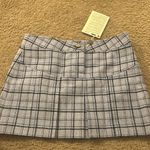 Alessandra Rich Button-embellished pleated checked wool-blend tweed mini skirt size IT 44 Photo 4