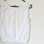 Madewell NWT Bubble Cotton Linen Blend Tee in White - Size: Extra Small Photo 8