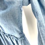 J.Crew  Chambray ruffle mini modern Prairie Long Sleeve Modest Button Dress Photo 6