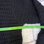 Lucky Brand  black crochet Knit Cardigan scalloped edges boxy fit M Photo 3