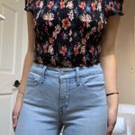 Hollister Black Floral Off The Shoulder Crop Top  Photo 0