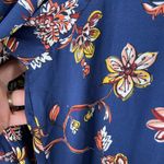 Emma & Michele  Women's 3X Blue Floral Long Sleeve Button Down Tiered‎ Dress New Photo 2