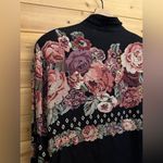 Vintage Carole Little For Saint Tropez West Size Large Floral Skirt Set Black Photo 5