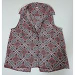 Kaleidoscope Print Collared Sleeveless Button Photo 0