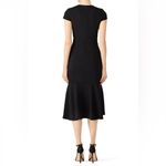Amanda Uprichard  Black Flutter Sheath Midi Fitted Dress‎ XS Photo 1