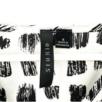 Sioni size Small short sleeve white black blouse laser cut detail‎ tie waist Photo 4