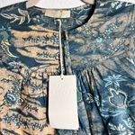 Ulla Johnson  Leiko Dress Blue Floral Print Cotton Long Sleeve Mini 00‎ Boho Photo 7