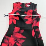 Calvin Klein Black Red Floral Scuba Knit Sleeveless Sheath Dress Size 6 Photo 6