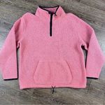PINK - Victoria's Secret PINK Cozy Fleece Women L Pink Zip Drawstring Mock Neck Front Pocket Warm Outdoor Photo 0