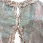 Aura  the Label Boho Ruffle Mini Dress Cut Out Long Sleeve Pink Floral Medium Photo 5