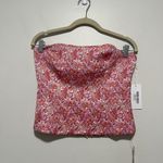 Reformation NWT Giorgia Strapless Top in Pink Floral Blossom Size 10 Photo 2