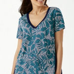 Tommy Bahama  Breezy Blooms Mixed‎ T-Shirt Blue White Teal Size Medium Photo 0