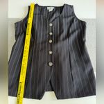 Vintage 90s D.B.Y Black Pinstripe Longline Buckle Back Vest Top Size 13 Photo 6