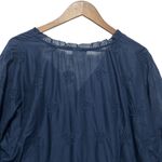 J.Jill Women Tunic Top XL Navy Embroidered Eyelet Peasant Cottagecore Indie Boho Photo 5