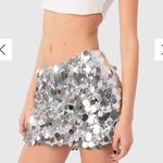 Edikted  Sequin Skirt Silver Mini Sparkle Photo 2