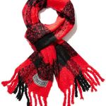 Victoria's Secret  Red and Black Plaid Scarf Photo 1